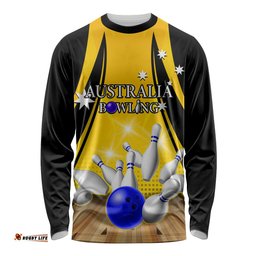 Australia Bowling Long Sleeve T-shirt I Am A Bowling Pin Curve Style
