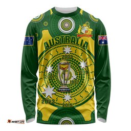 Australia Cricket Long Sleeve T-shirt World Cup 6th Champions Trophy National Color