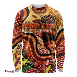 Custom Father's Day Australia Long Sleeve T-shirt Best Dad Ever Aboriginal Art