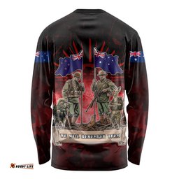 Australia And New Zealand ANZAC Day Long Sleeve T-shirt Soldiers Lest We Forget