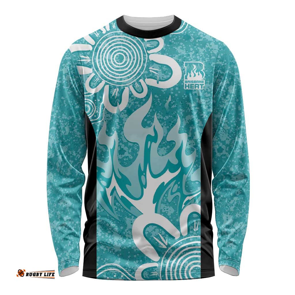 Brisbane Heat Custom Long Sleeve T-shirt Minimalism Aboriginal