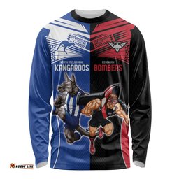 Custom Kangaroos and Bombers Long Sleeve T-shirt Together Sporty Style