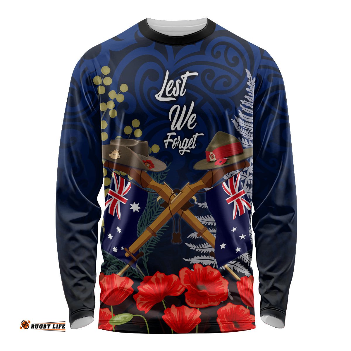 Anzac Day Aussie Mix Maori In Memories Long Sleeve T-shirt