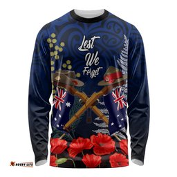 Anzac Day Aussie Mix Maori In Memories Long Sleeve T-shirt