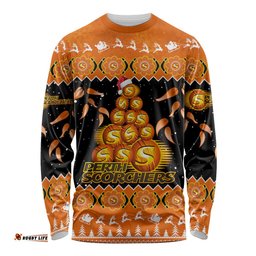 Perth Scorchers Cricket Christmas Long Sleeve T-shirt Merry Xmas Indigenous Art
