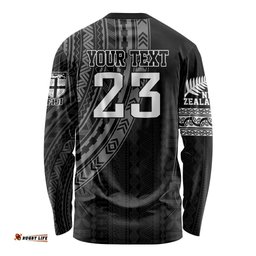Custom Fiji New Zealand Rugby Long Sleeve T-shirt Make History Together