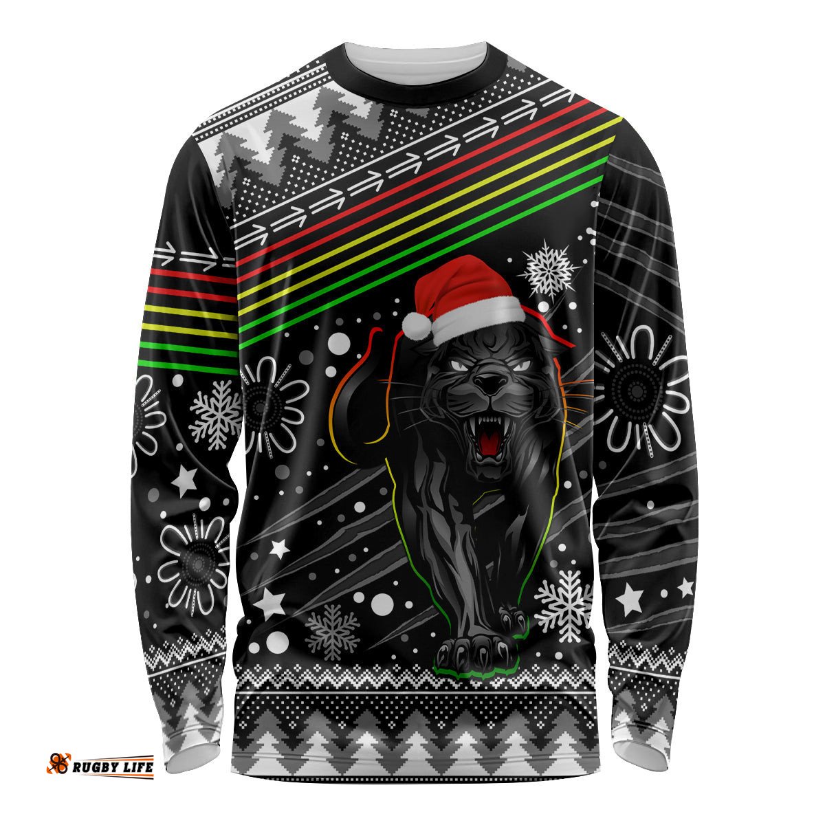 Custom Panthers Rugby Long Sleeve T-shirt Go The Mighty Panthers Christmas Unique