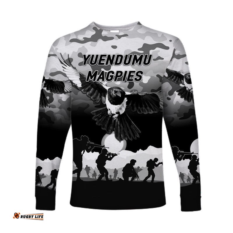 Yuendumu Magpies Football Club ANZAC Long Sleeve T-shirt Simple Style