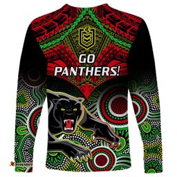 Panthers Rugby Long Sleeve T-shirt Penrith 1966 Aboriginal Mix Polynesian Pattern