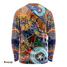 Personalised Tigers NAIDOC Week 2024 Long Sleeve T-shirt Australia Aboriginal Dot Painting