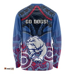 Bulldogs Football Long Sleeve T-shirt Doggies Aboriginal Mix Polynesian Pattern