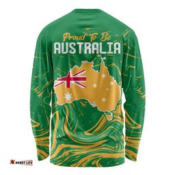 Proud To Be Australia Day Long Sleeve T-shirt Kangaroo with National Color