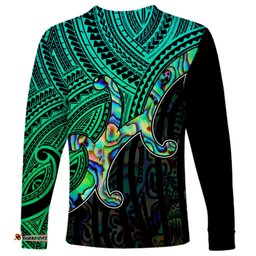 Aotearoa Papua Shell Long Sleeve T-shirt Maori Tribal Pattern