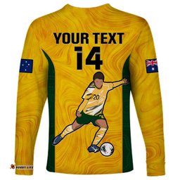 Custom Australia Soccer Long Sleeve T-shirt Sam Kerr Matildas Proud World Cup Yellow
