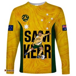 Custom Australia Soccer Long Sleeve T-shirt Sam Kerr Matildas Proud World Cup Yellow