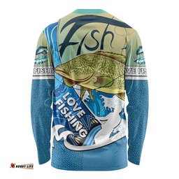 Australia Fishing Long Sleeve T-shirt Love Fishing Murray Cod In Aboriginal Art Patterns