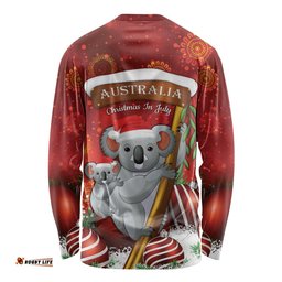 Australia Koala Long Sleeve T-shirt Christmas In July Red