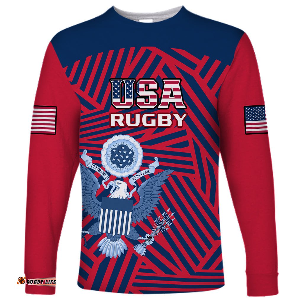 United States Rugby Long Sleeve T-shirt USA Go Eagles Pacific 2023