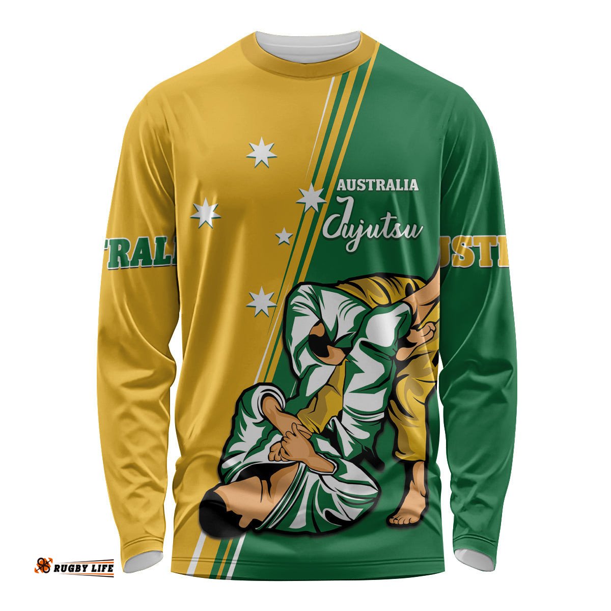 Australia Jujitsu Long Sleeve T-shirt Tap Out Or Pass Out National Color