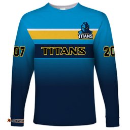 Personalised Titans Rugby Long Sleeve T-shirt Gold Coast 2007 Sporty Style