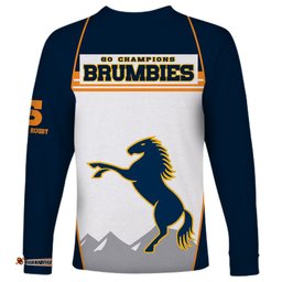 Brumbies Super Rugby Long Sleeve T-shirt Brumbies Go Champions 2023