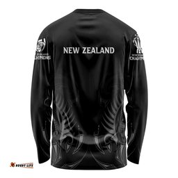 New Zealand Long Sleeve T-shirt Rugby Champions Black