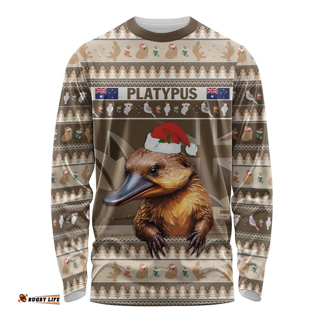 Aussie Platypus Long Sleeve T-shirt Merry Christmas