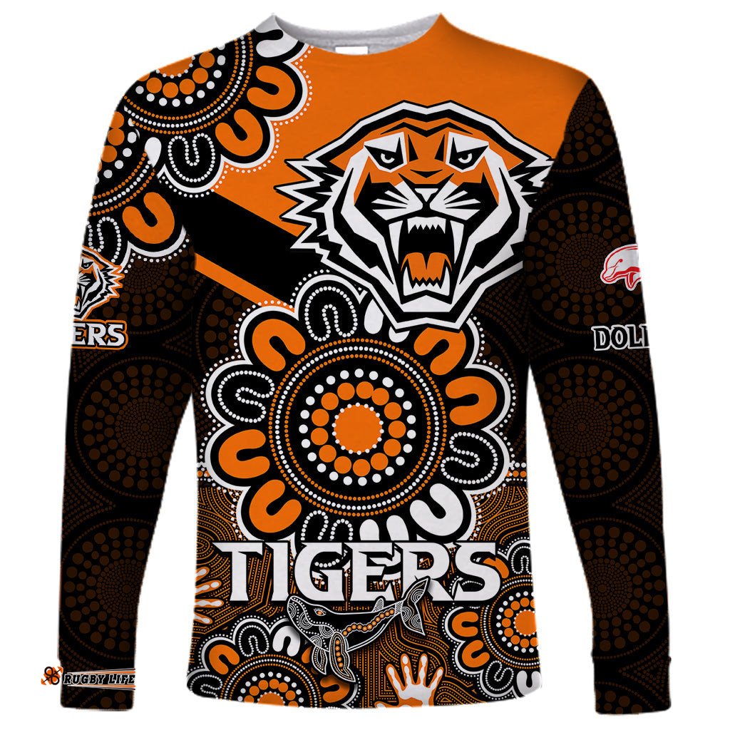 NRL Wests Tigers Combine Dolphins Rugby Long Sleeve T-shirt Aboriginal