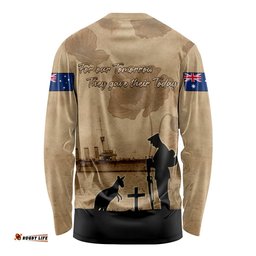 Australia ANZAC Day Long Sleeve T-shirt HMAS Sydney I Chatham Class Light Cruiser