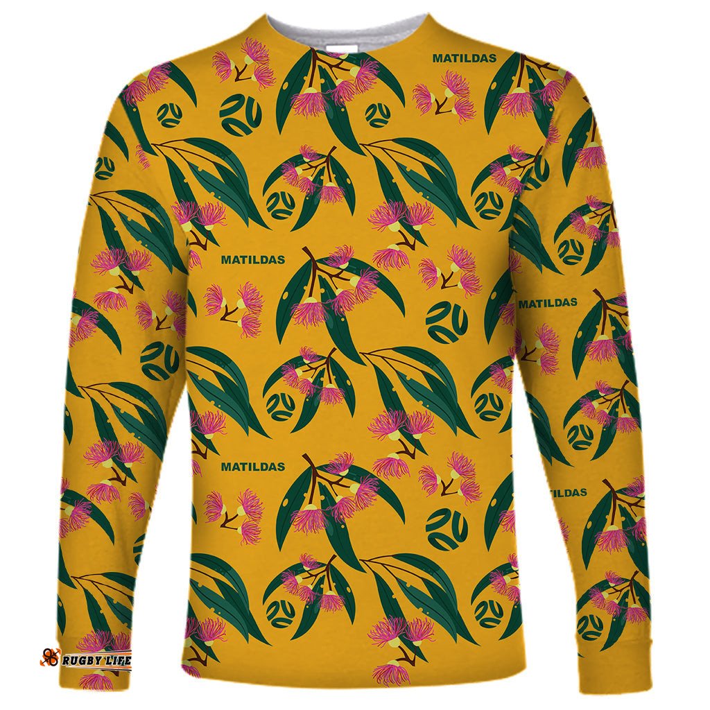 Custom Aussie Matildas Long Sleeve T-shirt Football Australia Silver Princess Unique