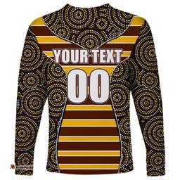 AFL Hawks Long Sleeve T-shirt Mix Dot Aboriginal