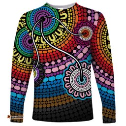 Australia LGBTQ+ History Month Long Sleeve T-shirt Indigenous Rainbows Pride Be You
