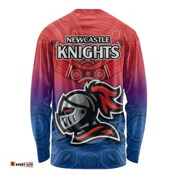 Knights Permier Long Sleeve T-shirt NRL Mascot with Aboriginal