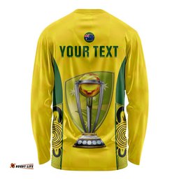 Custom Australia Cricket Long Sleeve T-shirt World Cup Go Champions Indigenous