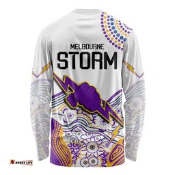 Melbourne Storm Long Sleeve T-shirt Special NRL Rugby Indigenous Aboriginal