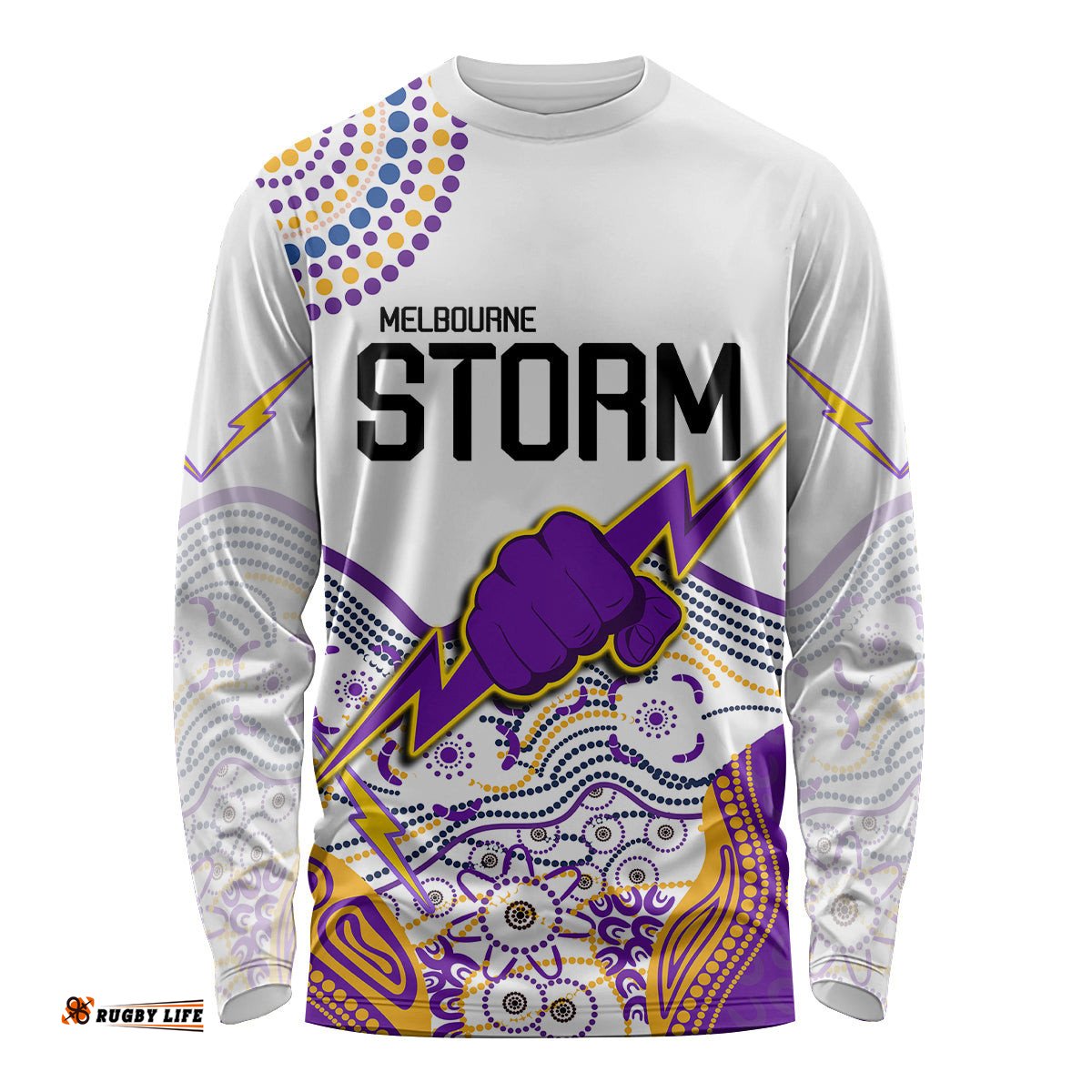 Melbourne Storm Long Sleeve T-shirt Special NRL Rugby Indigenous Aboriginal