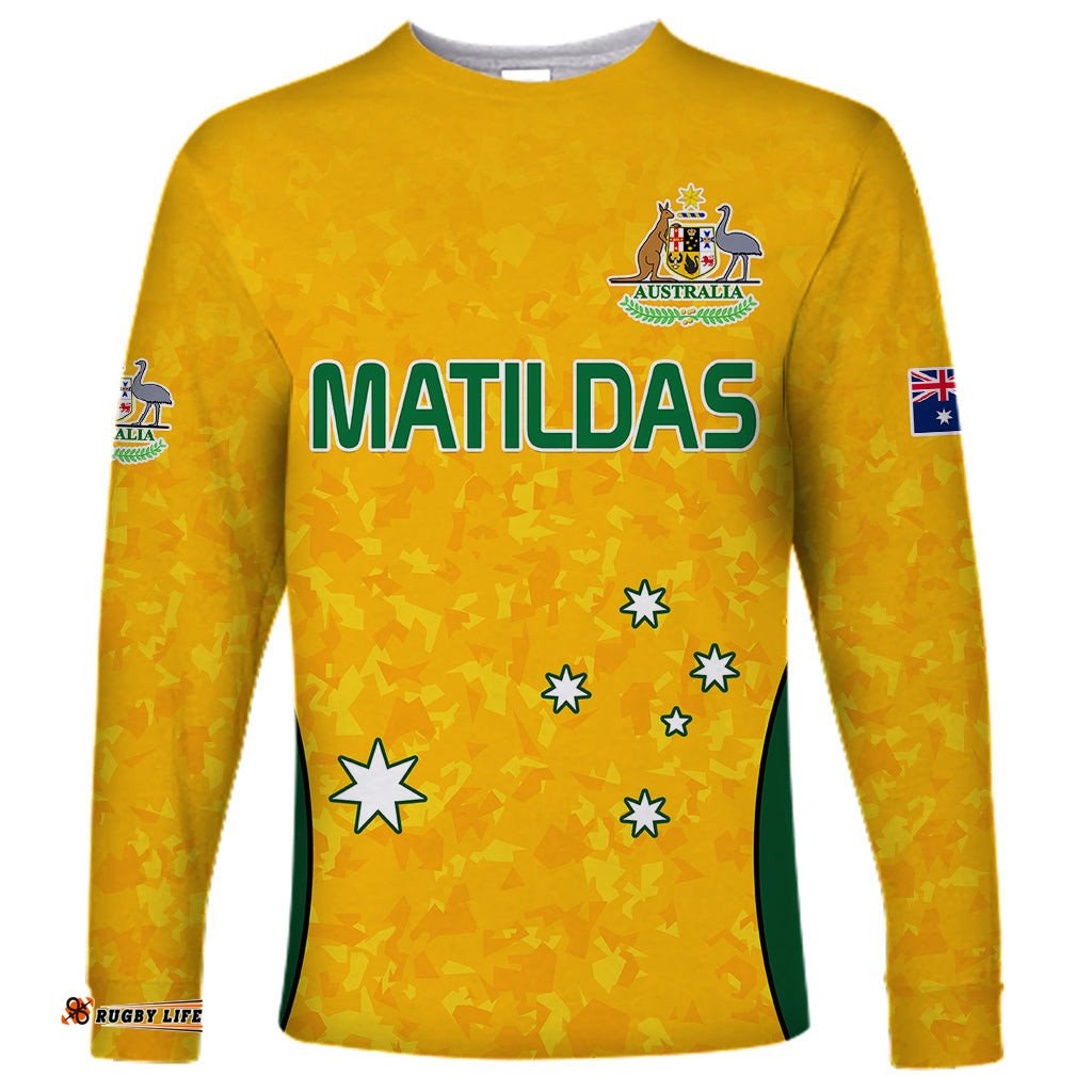 Australia Soccer Long Sleeve T-shirt Socceroos With Kangaroo Matildas 2023