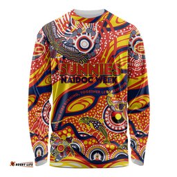 Custom NAIDOC Week 2024 Sunnies Long Sleeve T-shirt Aboriginal Animals Keep The Fire Burning