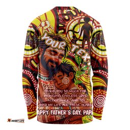 Custom Australia Father's Day Long Sleeve T-shirt Aboriginal Father and Son
