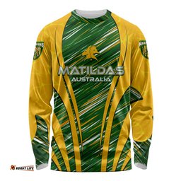 Personalised Australia Matildas Long Sleeve T-shirt Abstract Line