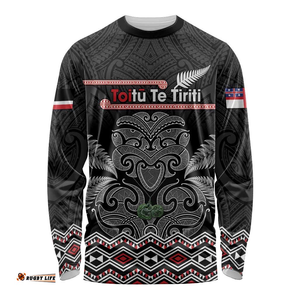 Aotearoa Toitu Te Tiriti Long Sleeve T-shirt Stand Together! Stand Stronger! NZ Tiki