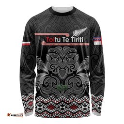 Aotearoa Toitu Te Tiriti Long Sleeve T-shirt Stand Together! Stand Stronger! NZ Tiki