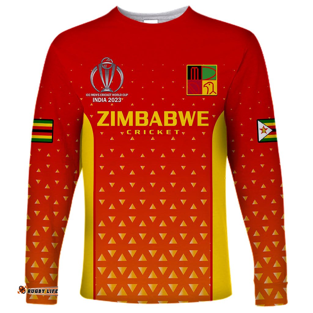 Zimbabwe Cricket Long Sleeve T-shirt Go Chevrons Dynamic Version 2023