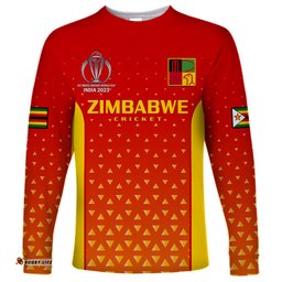 Zimbabwe Cricket Long Sleeve T-shirt Go Chevrons Dynamic Version 2023