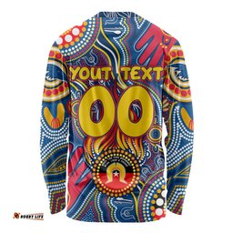 Personalised NAIDOC Week 2024 Adelaide Crows Long Sleeve T-shirt Australian Aboriginal Hand Painting
