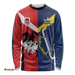 Custom Dragons Cowboys Combine Storm Warriors Long Sleeve T-shirt Sport Style Version 02