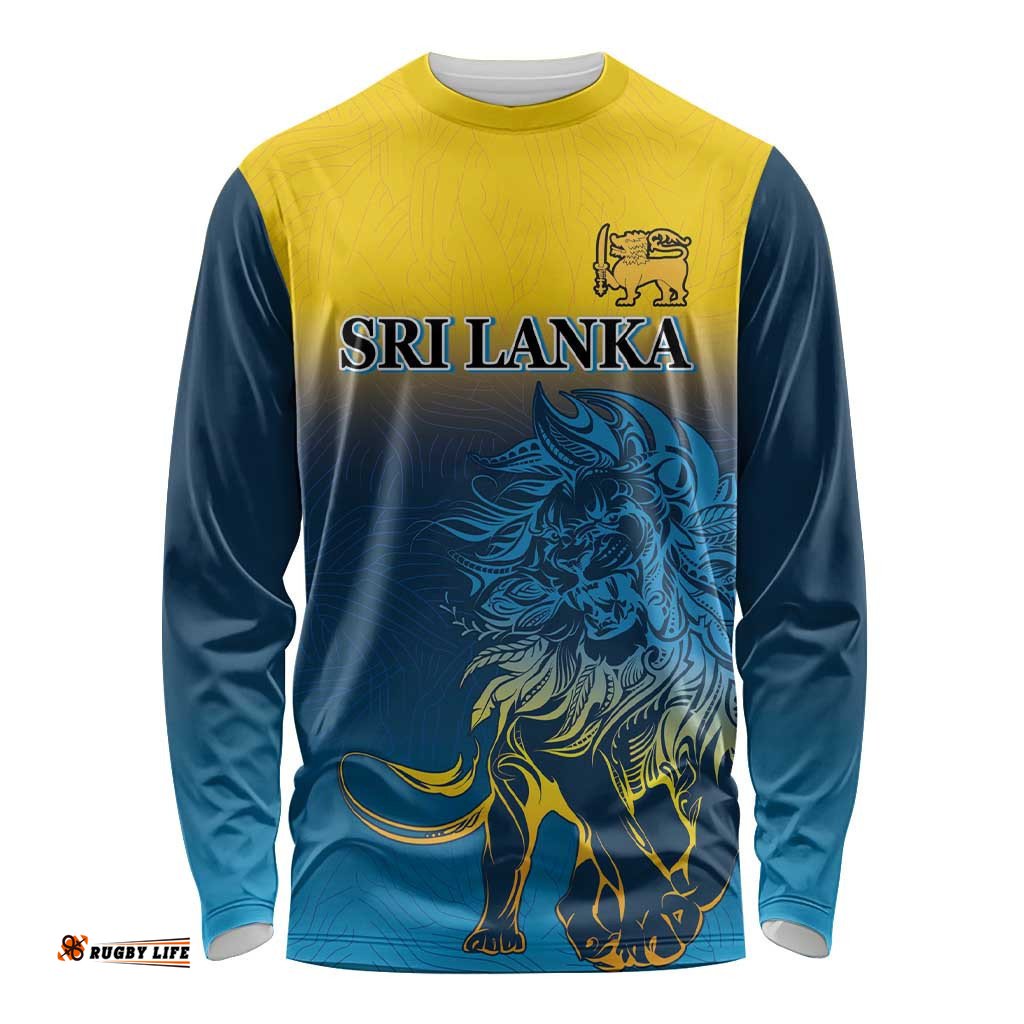 Custom Sri Lanka Cricket Long Sleeve T-shirt With Simple Lions Version