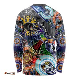 Personalised Panthers NAIDOC Week 2024 Long Sleeve T-shirt Australia Aboriginal Dot Painting