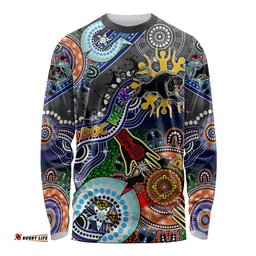 Personalised Panthers NAIDOC Week 2024 Long Sleeve T-shirt Australia Aboriginal Dot Painting