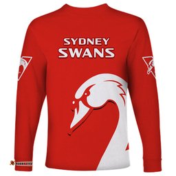 Sydney Swans Football Long Sleeve T-shirt Go Swannies Sporty Style